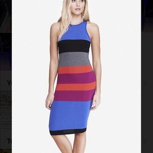 Express striped midi dress multi colored - NWT